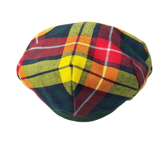VTG Scottish Tartan Plaid Wool Duckbill Newsboy Hat Mens Size Large Cap Cabbie - Picture 8 of 10